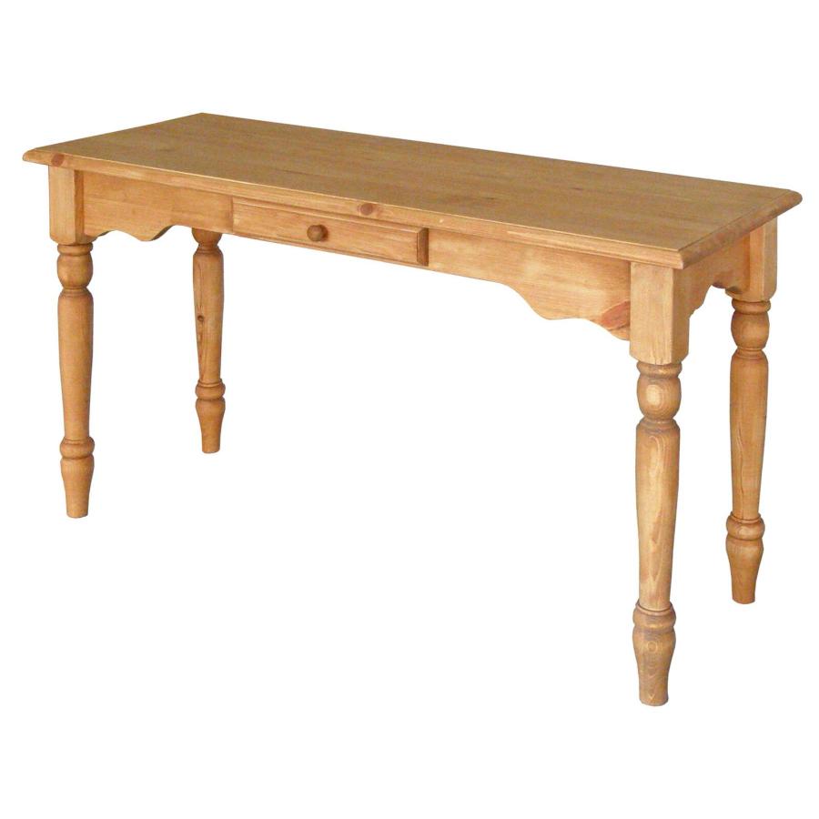 パイン材 薄型デスク 幅120cm 無垢材 書斎机 ナチュラル カントリー 北欧 収納 引き出し パソコンデスク | 