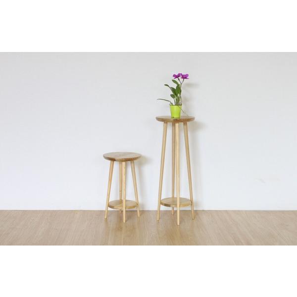 花台 丸 高さ50cm サイドテーブル ナイトテーブル 木製 無垢 高級感 ソファー横 ベッド おしゃれ 北欧 モダン 飾り棚 フラワースタンド |  | 06