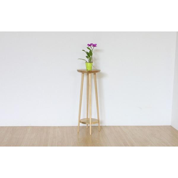 花台 丸 高さ80cm サイドテーブル ナイトテーブル 木製 無垢 高級感 ソファー横 ベッド おしゃれ 北欧 モダン 飾り棚 フラワースタンド |  | 01