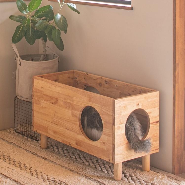 天然木をふんだんに使ったナチュラルシリーズ 組立家具/NATURAL SIGNATUREキャットハウス ねこハウス ペット用 かわいい 室内 |  | 01