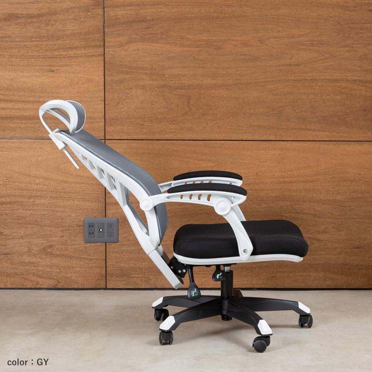 リクライニングもできる多機能オフィスチェア ハイバックチェア　ハイエ ヘッドレスト リクライニング ロッキング デスクチェア おしゃれ リモートワーク |  | 03