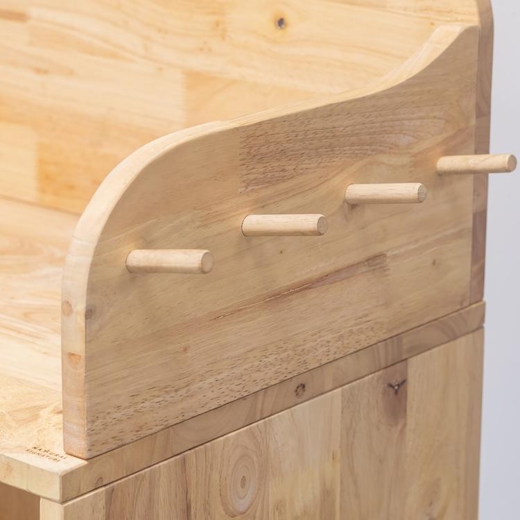 ハンガーラック付きの天然木製収納 NATURAL SIGNATURE オープンロッカー ランドセルラック 2人用 おしゃれ 子供部屋 スリム |  | 15