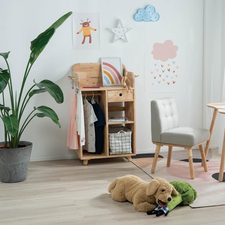 ハンガーラック付きの天然木製収納 NATURAL SIGNATURE オープンロッカー ランドセルラック 2人用 おしゃれ 子供部屋 スリム |  | 01