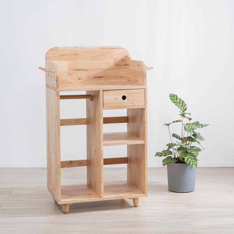 ハンガーラック付きの天然木製収納 NATURAL SIGNATURE オープンロッカー ランドセルラック 2人用 おしゃれ 子供部屋 スリム |  | 04