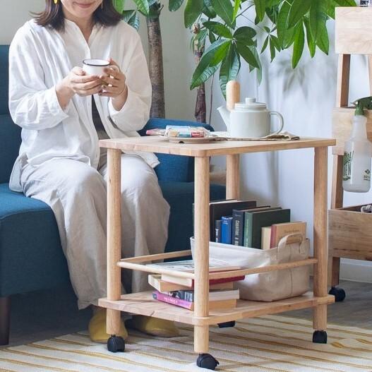 取っ手が可愛いキャスター付き木製ワゴン NATURAL SIGNATURE オープンワゴン キッチンワゴン おしゃれ サイドテーブル 韓国 インテリア |  | 01