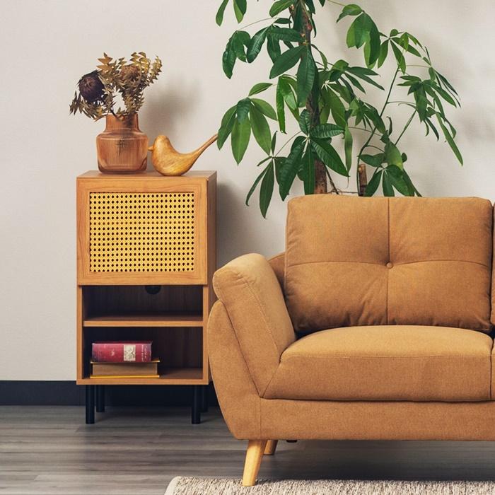 キャビネット コンソール 45cm ラタン風 ナチュラル おしゃれ 北欧 和モダン アジアン カントリー 木製 レトロ ヴィンテージ リビング収納 モダン 一人暮らし | ブランド登録なし | 07