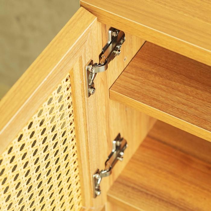 キャビネット コンソール 90cm ラタン風 ナチュラル おしゃれ 北欧 和モダン アジアン カントリー 木製 レトロ ヴィンテージ リビング収納 モダン 電話台 FAX台 | ブランド登録なし | 08