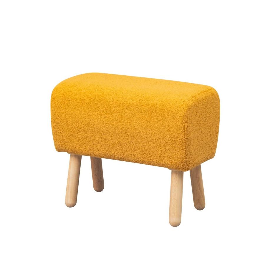 スツール もこもこ ファブリック おしゃれ かわいい オットマン 腰掛け 布張り ボア 玄関チェア 木脚 天然木 コンパクト 省スペース 一人暮らし 子供部屋 | ブランド登録なし