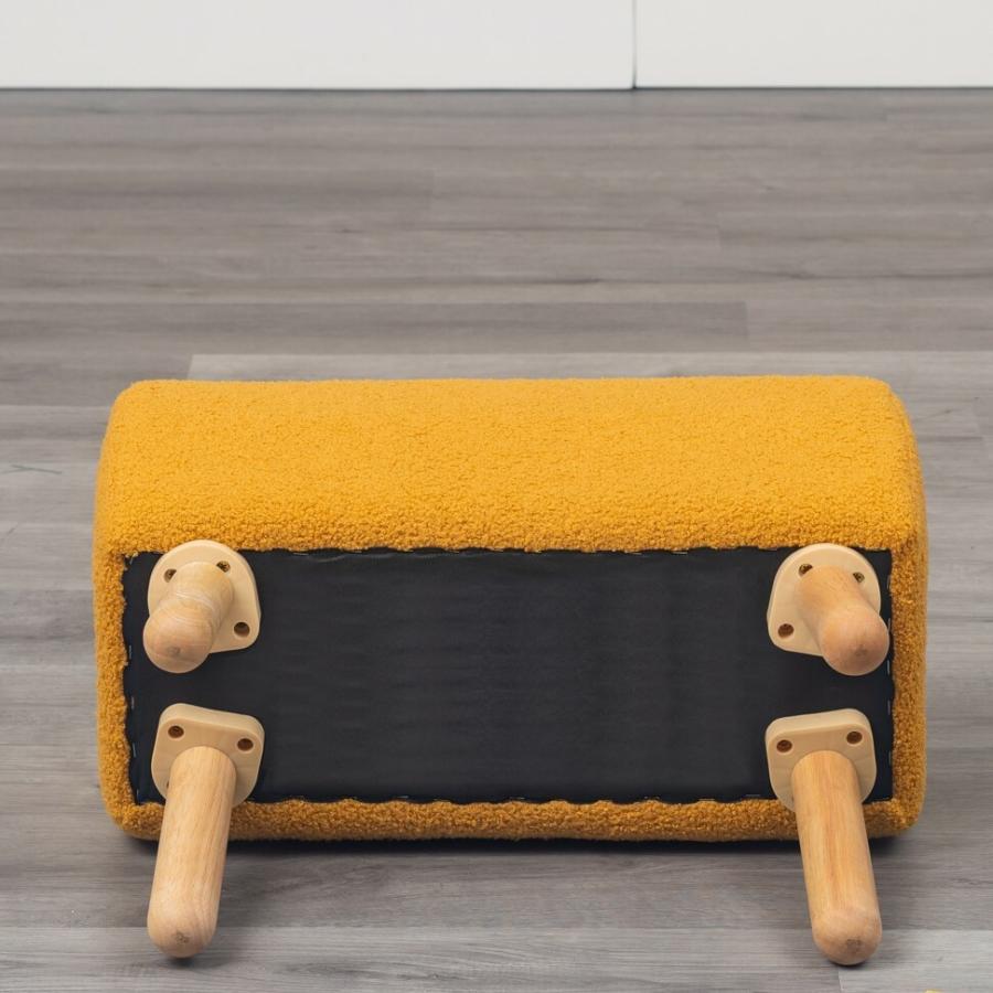 スツール もこもこ ファブリック おしゃれ かわいい オットマン 腰掛け 布張り ボア 玄関チェア 木脚 天然木 コンパクト 省スペース 一人暮らし 子供部屋 | ブランド登録なし | 04