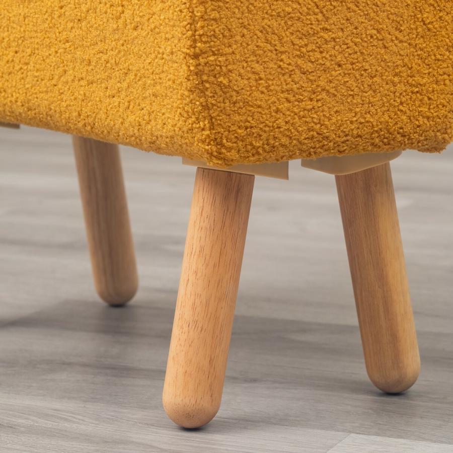 スツール もこもこ ファブリック おしゃれ かわいい オットマン 腰掛け 布張り ボア 玄関チェア 木脚 天然木 コンパクト 省スペース 一人暮らし 子供部屋 | ブランド登録なし | 05