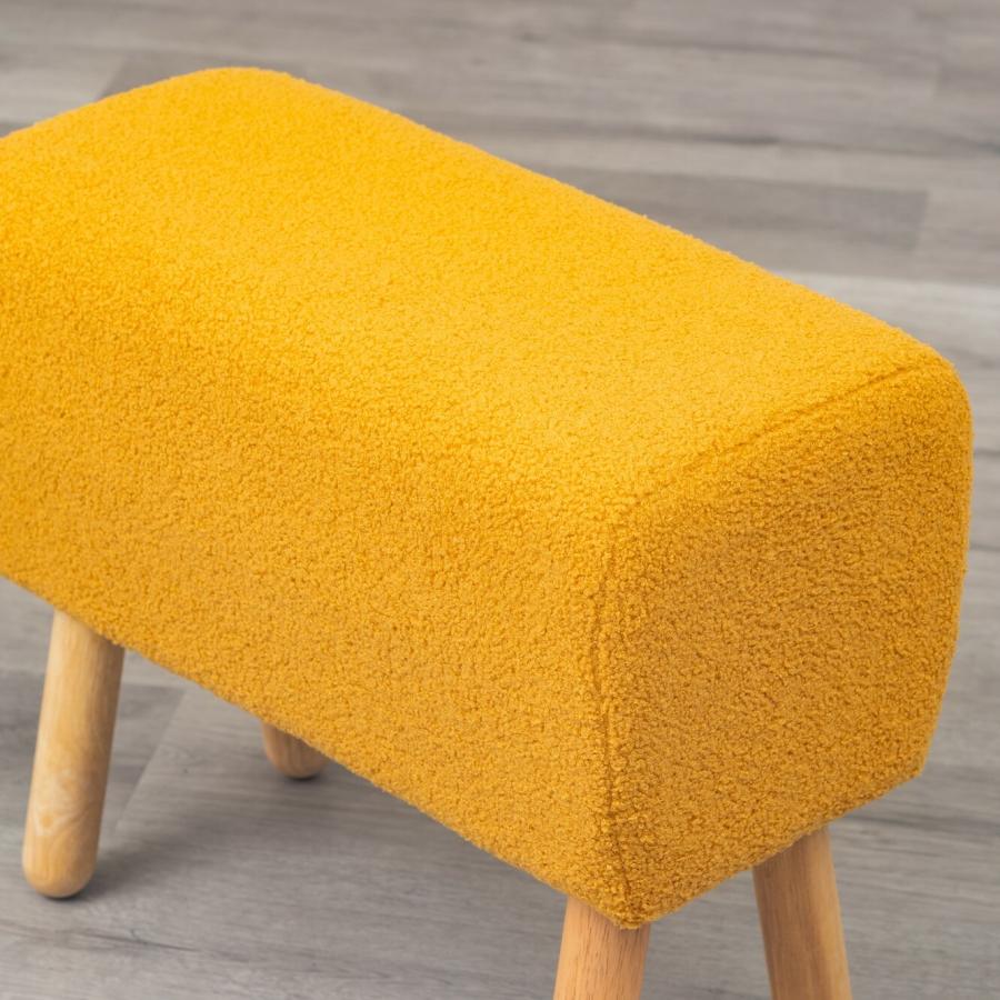 スツール もこもこ ファブリック おしゃれ かわいい オットマン 腰掛け 布張り ボア 玄関チェア 木脚 天然木 コンパクト 省スペース 一人暮らし 子供部屋 | ブランド登録なし | 06