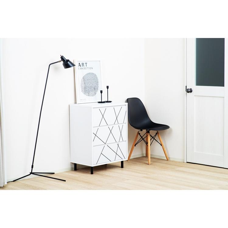 チェスト タンス 3段 箪笥 たんす 引出し収納 幾何学模様 木製 おしゃれ デザイン リビング収納 韓国風 かっこいい ナチュラル ホワイト 北欧 カントリー 白家具 | ブランド登録なし | 15