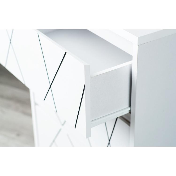 チェスト タンス 3段 箪笥 たんす 引出し収納 幾何学模様 木製 おしゃれ デザイン リビング収納 韓国風 かっこいい ナチュラル ホワイト 北欧 カントリー 白家具 | ブランド登録なし | 09