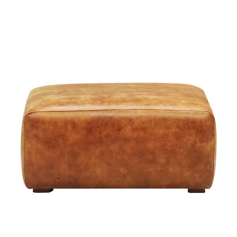 スツール イタリア革 レザー キャメルブラウン 本革 足置き オットマン 腰掛け ヴィンテージ おしゃれ 西海岸 かっこいい 北欧 モダン ブルックリン 一人暮らし | ブランド登録なし