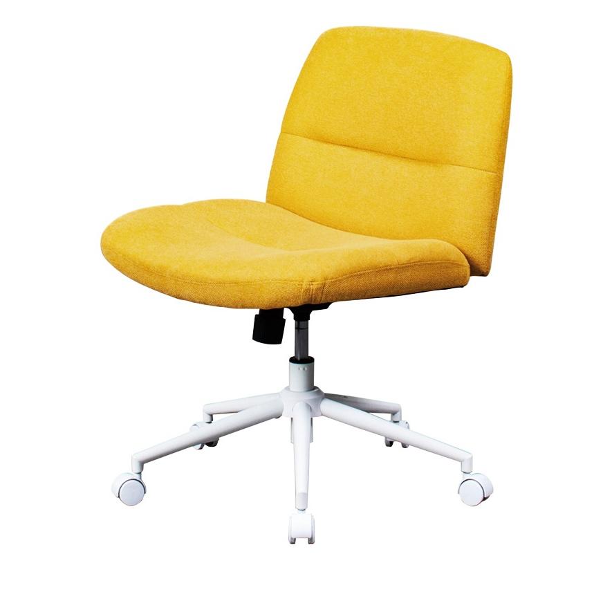 デスクチェア ワイド座面 アームレス 肘無 ファブリック 布張り キャスター付き 回転式 おしゃれ ベージュ グレー イエロー オフィスチェア ワークチェア パソコ | ブランド登録なし | 01