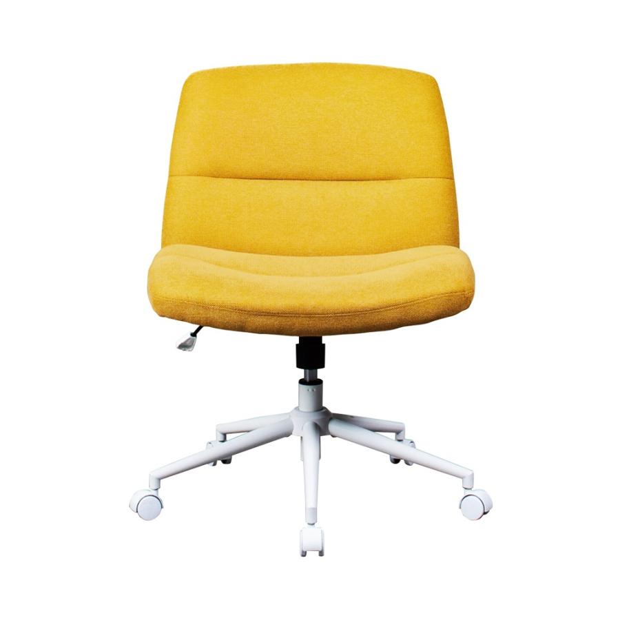 デスクチェア ワイド座面 アームレス 肘無 ファブリック 布張り キャスター付き 回転式 おしゃれ ベージュ グレー イエロー オフィスチェア ワークチェア パソコ | ブランド登録なし | 02