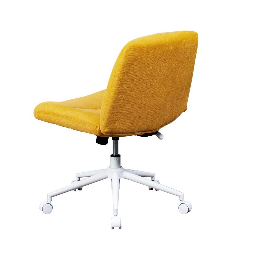 デスクチェア ワイド座面 アームレス 肘無 ファブリック 布張り キャスター付き 回転式 おしゃれ ベージュ グレー イエロー オフィスチェア ワークチェア パソコ | ブランド登録なし | 03