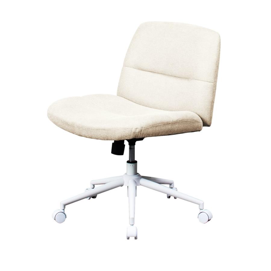 デスクチェア ワイド座面 アームレス 肘無 ファブリック 布張り キャスター付き 回転式 おしゃれ ベージュ グレー イエロー オフィスチェア ワークチェア パソコ | ブランド登録なし | 06