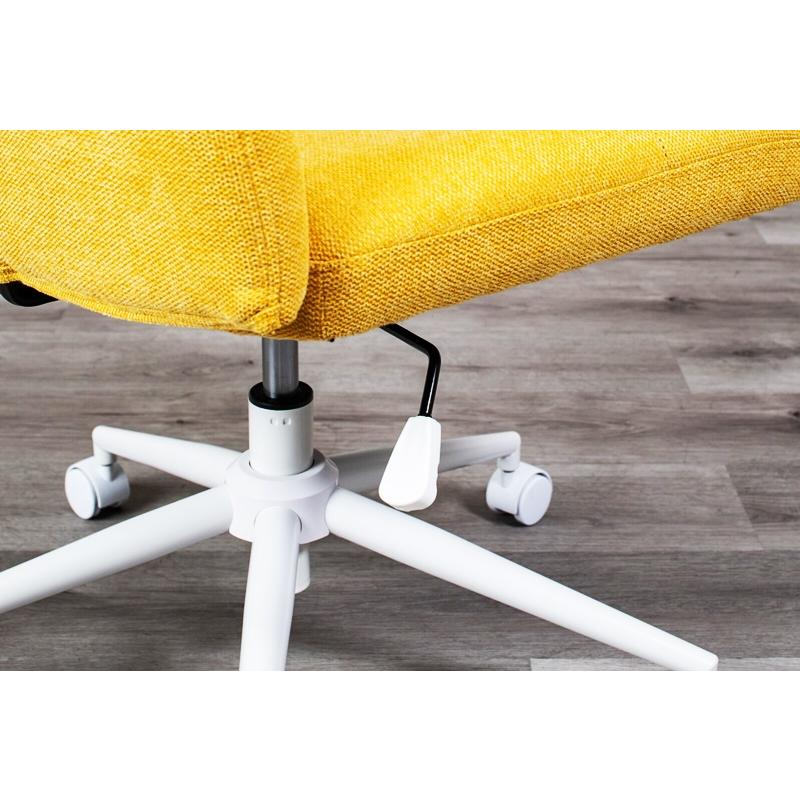 デスクチェア ワイド座面 アームレス 肘無 ファブリック 布張り キャスター付き 回転式 おしゃれ ベージュ グレー イエロー オフィスチェア ワークチェア パソコ | ブランド登録なし | 09