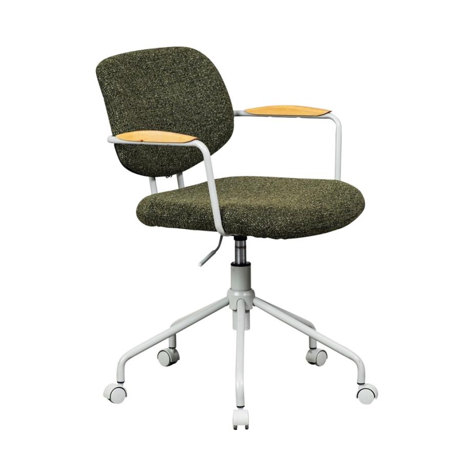 オフィスチェア 肘付き ファブリック キャスター付き 回転式 高さ調節 書斎チェア ワークチェア 木肘 デスクチェア アームチェア パソコンチェア 高さ調整 会社 | ブランド登録なし | 01