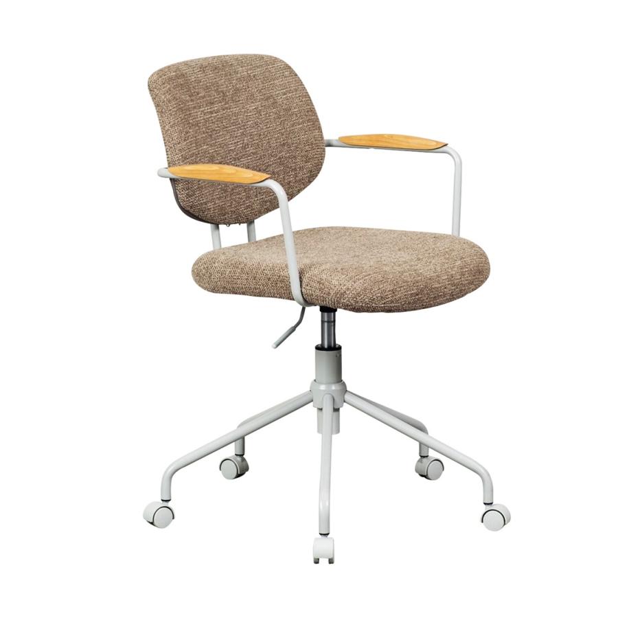 オフィスチェア 肘付き ファブリック キャスター付き 回転式 高さ調節 書斎チェア ワークチェア 木肘 デスクチェア アームチェア パソコンチェア 高さ調整 会社 | ブランド登録なし | 03