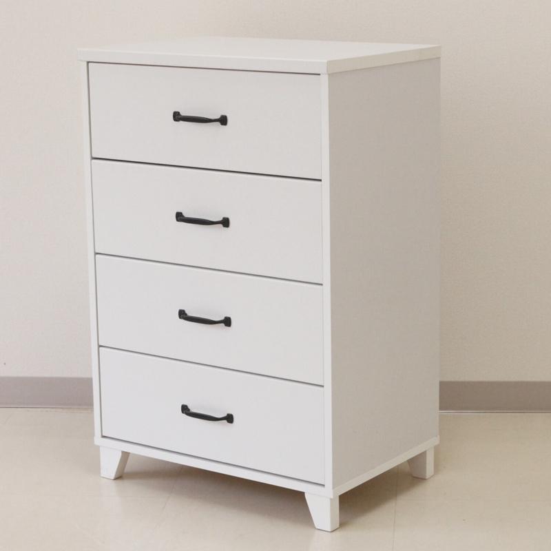 幅60cm チェスト 木製 4段 ホワイト 白 収納棚 寝室 リビング たんす 箪笥 リビングボード サイドボード |  | 03
