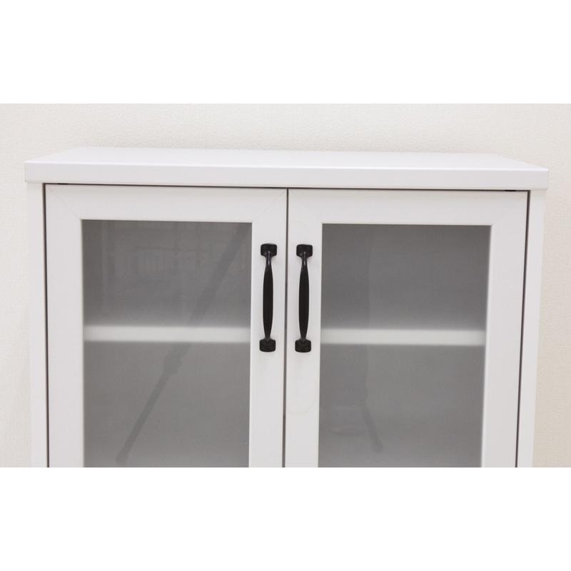 キャビネット 木製 食器棚 ガラスキャビネット 飛散防止 幅60cm キッチン収納 リビングボード 本棚 電話台 ファックス台 FAX台 ラック |  | 05