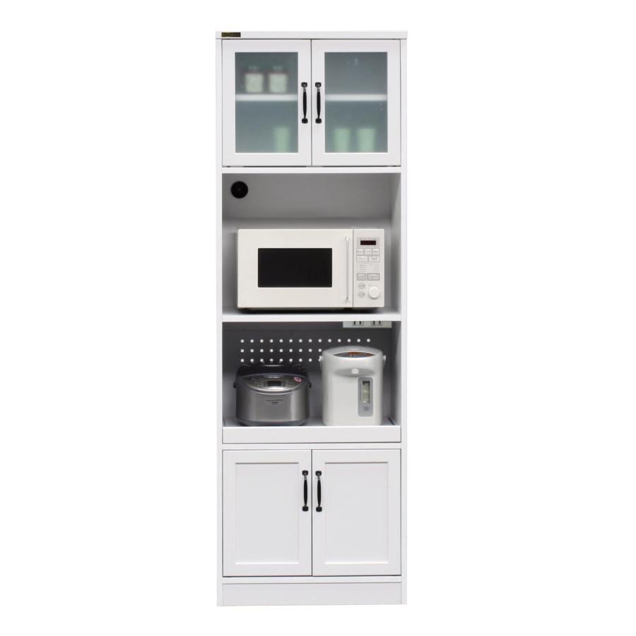 レンジ台 60幅 レンジボード キッチンボード カップボード コンセント キッチン収納 レンジラック ユリアン ホワイト シンプル 高級感 | 