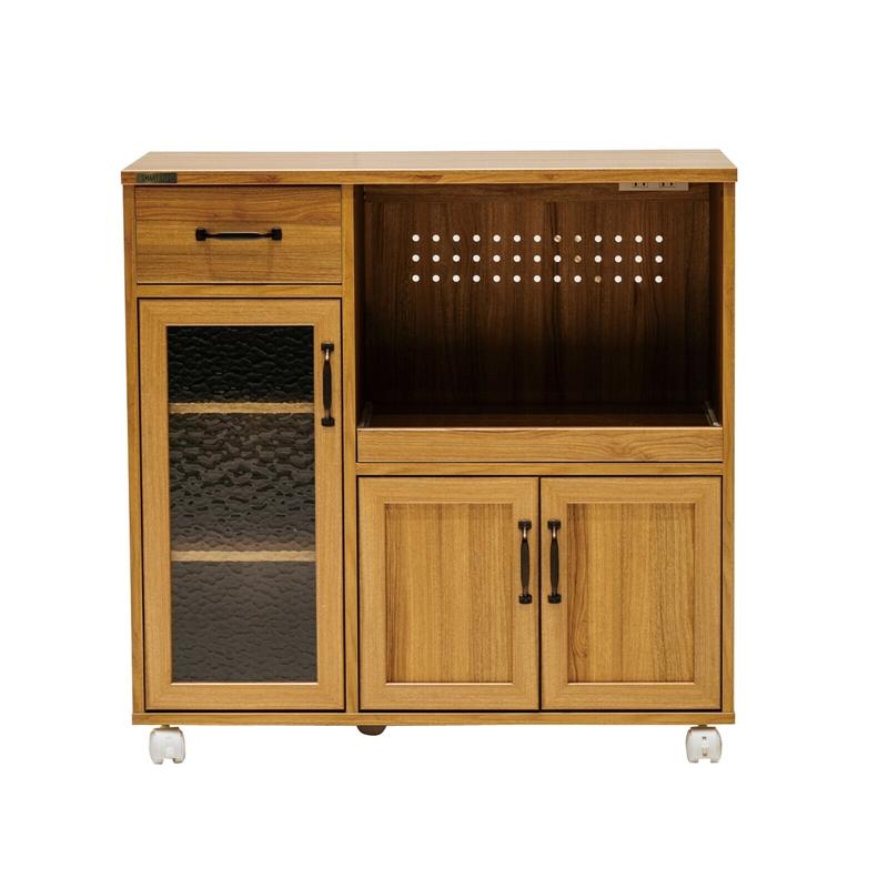 キッチンカウンター キャスター 間仕切り アンティーク調 テーブル 作業台 収納棚 引き出し ラック コンセント エリス | 