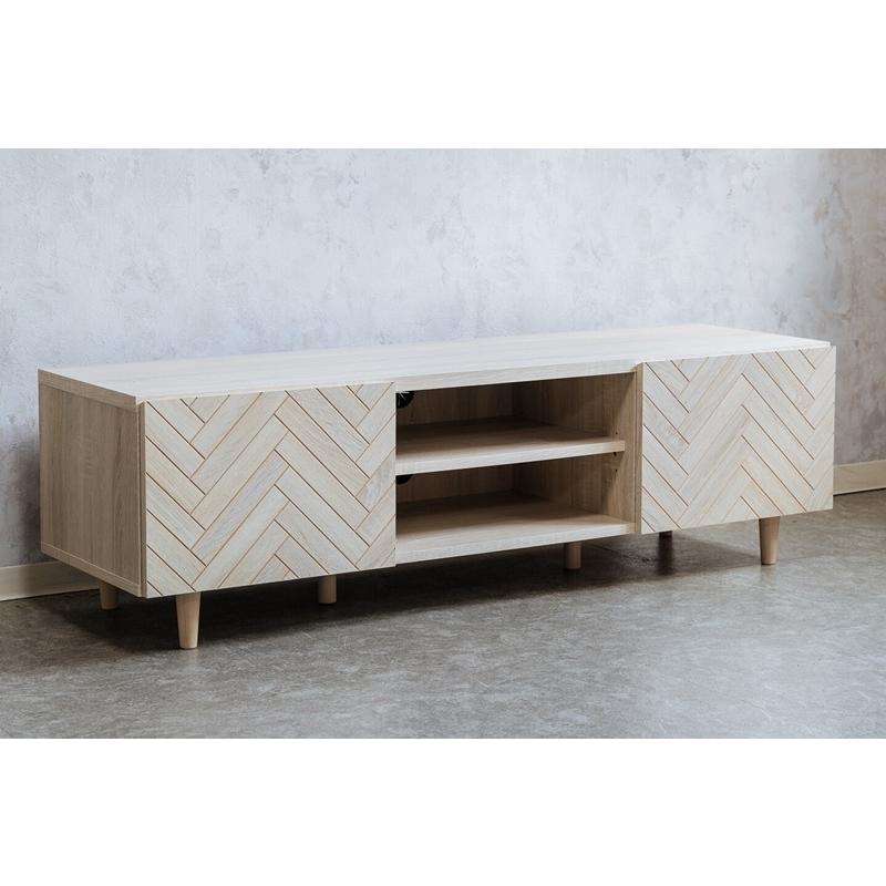 人気 ヘリンボーン柄 ローボード 幅135cm WH ホワイト テレビ台 テレビボード リビングボード TV台 TVボード AVボード |  | 02