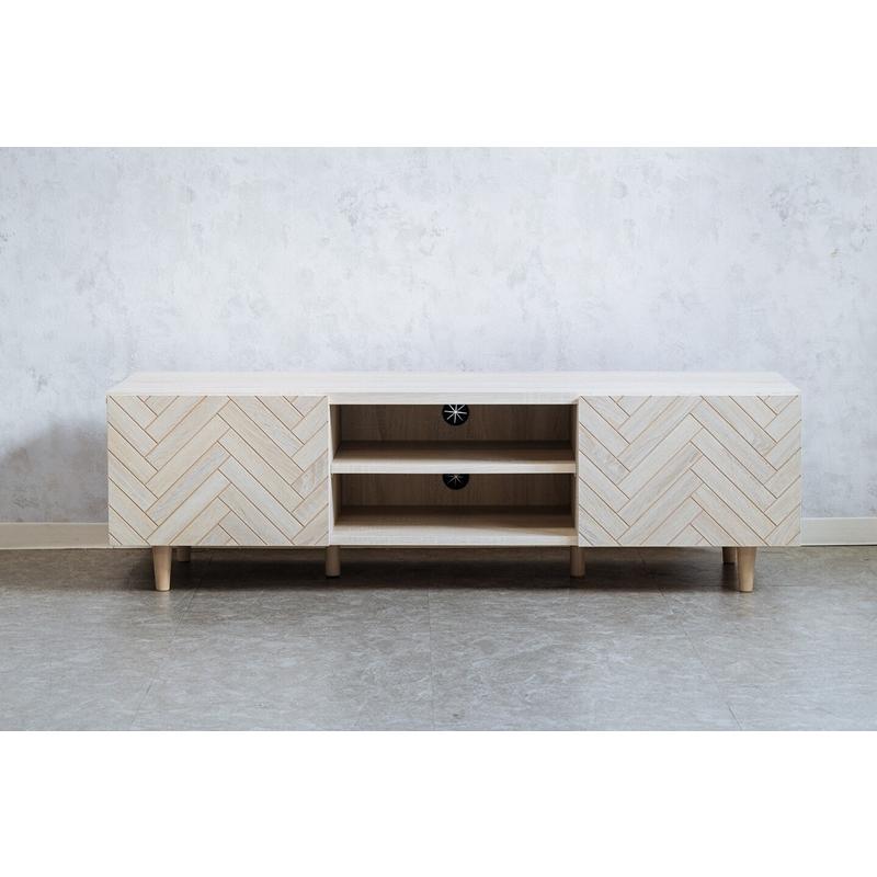 人気 ヘリンボーン柄 ローボード 幅135cm WH ホワイト テレビ台 テレビボード リビングボード TV台 TVボード AVボード |  | 03