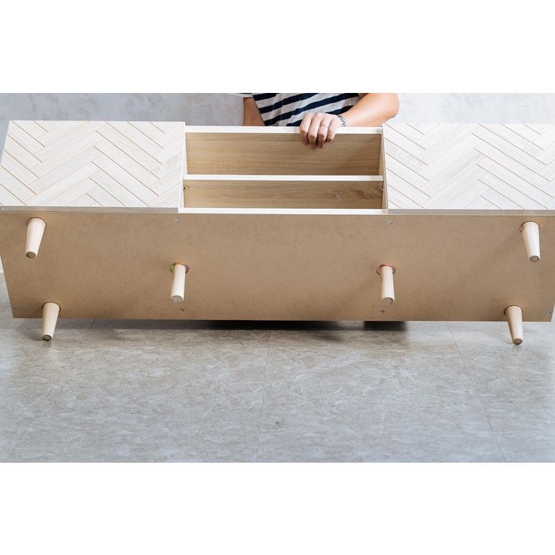 人気 ヘリンボーン柄 ローボード 幅135cm WH ホワイト テレビ台 テレビボード リビングボード TV台 TVボード AVボード |  | 05