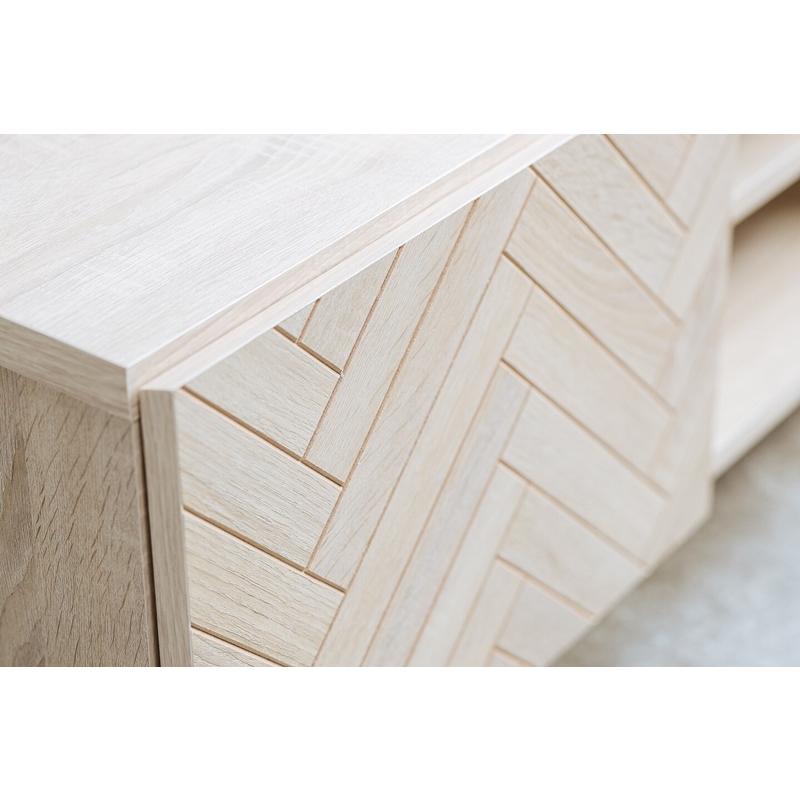 人気 ヘリンボーン柄 ローボード 幅135cm WH ホワイト テレビ台 テレビボード リビングボード TV台 TVボード AVボード |  | 06