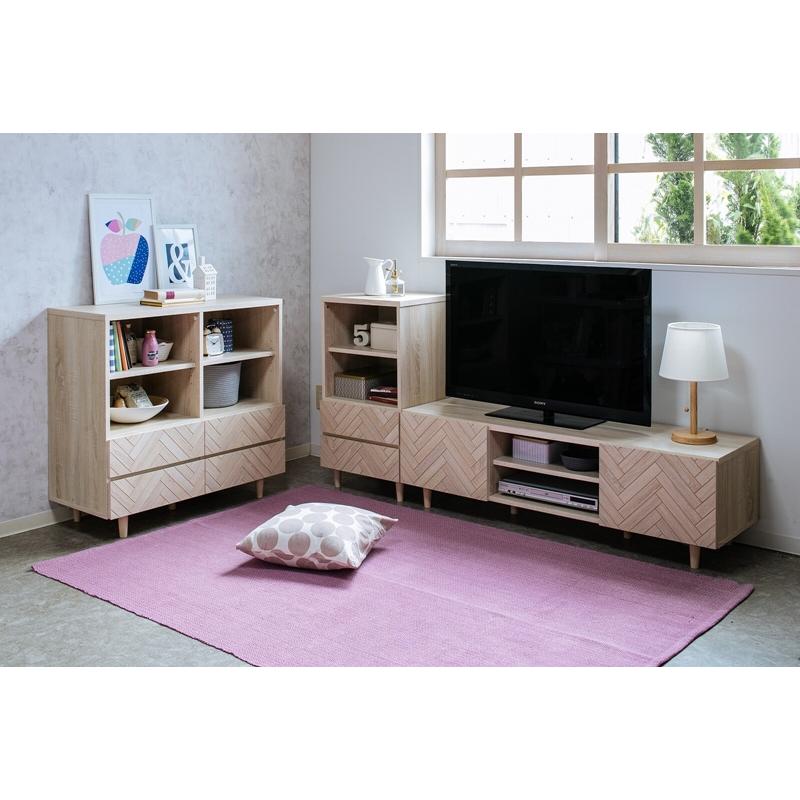 人気 ヘリンボーン柄 ローボード 幅135cm WH ホワイト テレビ台 テレビボード リビングボード TV台 TVボード AVボード |  | 07