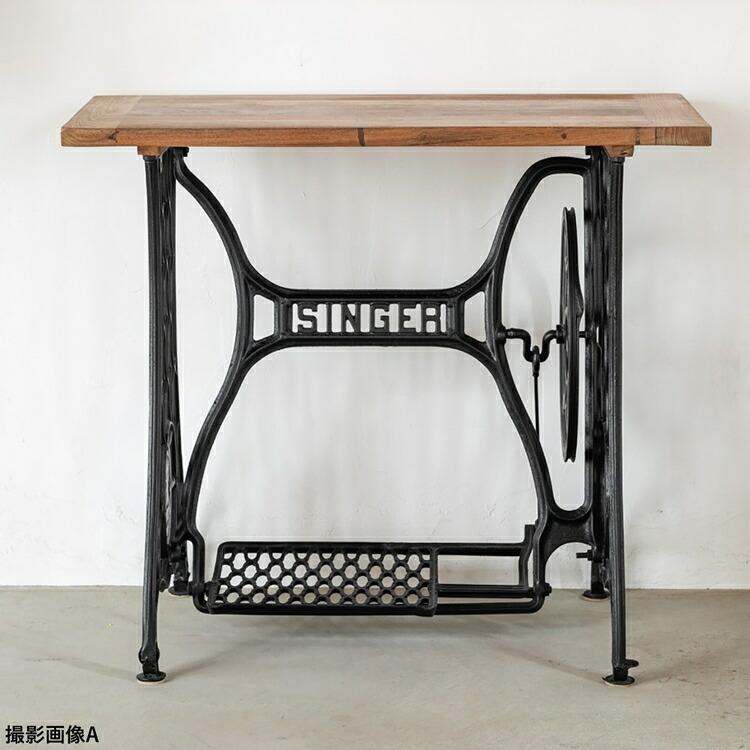 チーク無垢×個性的なアンティーク脚が魅力 90ミシンテーブル シンバ/ienowa 作業台 机 パソコンデスク ワークデスク おしゃれ アンティーク |  | 03