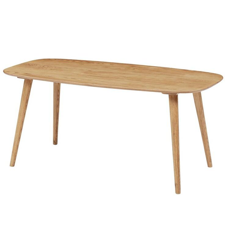 アッシュ無垢材のすっきりとした楕円形ダイニング ienowa/160食堂テーブル コクリコ 食卓テーブル ダイニングテーブル 木製 おしゃれ 高級感 | 