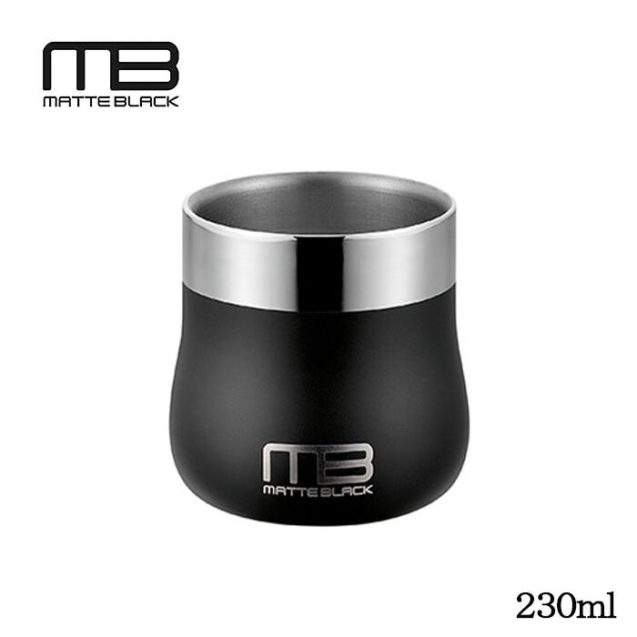 18-8ステンレス二重構造 マットブラック フリーカップ 230ml おしゃれ コーヒーカップ コップ 酒器 日本製 高級感 | 
