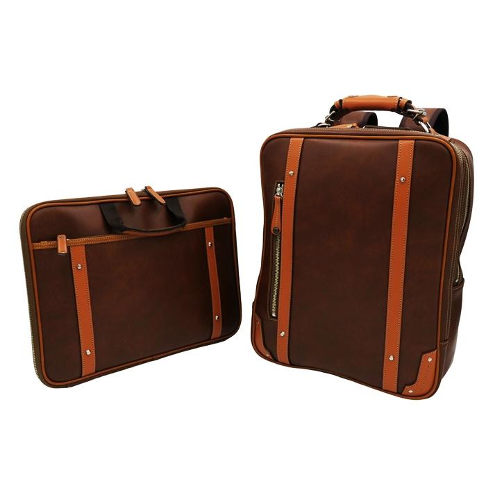 日本製 パトリックビジネスリュック＆クラッチショルダー バックパック ビジネスバッグ 2way ショルダーバッグ ブラック レッドブラウン ネイビー クロスボディ | ブランド登録なし