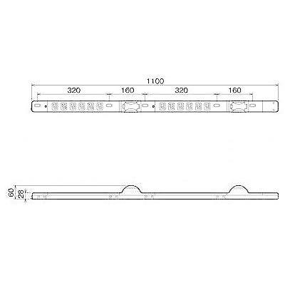 ＦＭ30Ａコンセントバー　19インチラック用　12個口　125Ｖ　20Ａ　30Ａ　安全ブレーカ×2（6×2分岐）付　ＭＲ7942