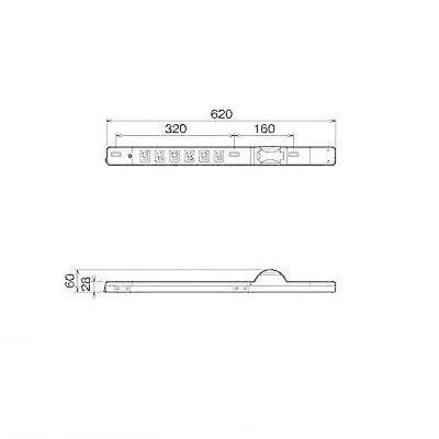 ＦＭ15Ａコンセントバー　19インチラック用　6個口　安全ブレーカ付　15Ａ　ＭＲ7621　15Ａ　125Ｖ