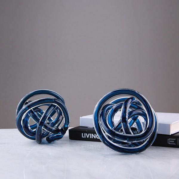 ガラスボールオブジェ ネイビーブルー 置物 オブジェ 輸入雑貨 FC-256-B インテリア おしゃれ アンティーク 玄関 リビング 置物 モダン |  | 05