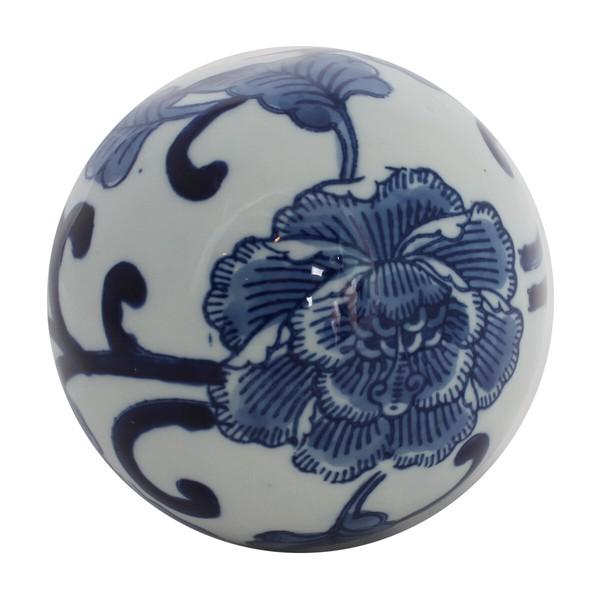 陶器のシノワズリボールオブジェ 6個セット φ10cm インテリア おしゃれ アンティーク 玄関 リビング 置物 モダン |  | 05