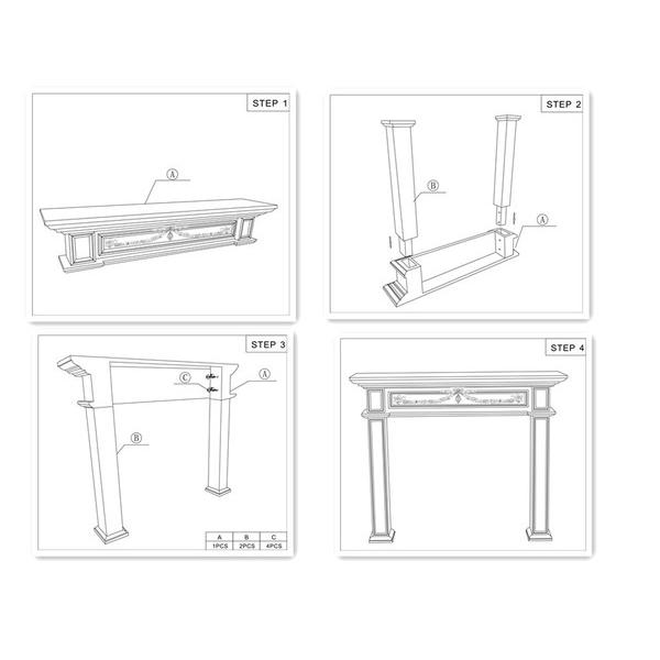 シャビーシックなマントルピース ホワイト/ベージュ 暖炉 韓国インテリア ヨーロピアン 洋風 SS-74-SG-AT おしゃれ 白 ホワイト アンティーク |  | 10