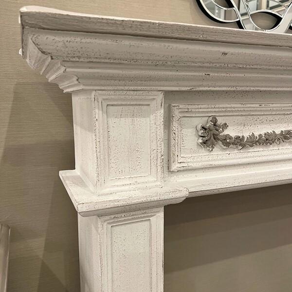 シャビーシックなマントルピース ホワイト/ベージュ 暖炉 韓国インテリア ヨーロピアン 洋風 SS-74-SG-AT おしゃれ 白 ホワイト アンティーク |  | 06