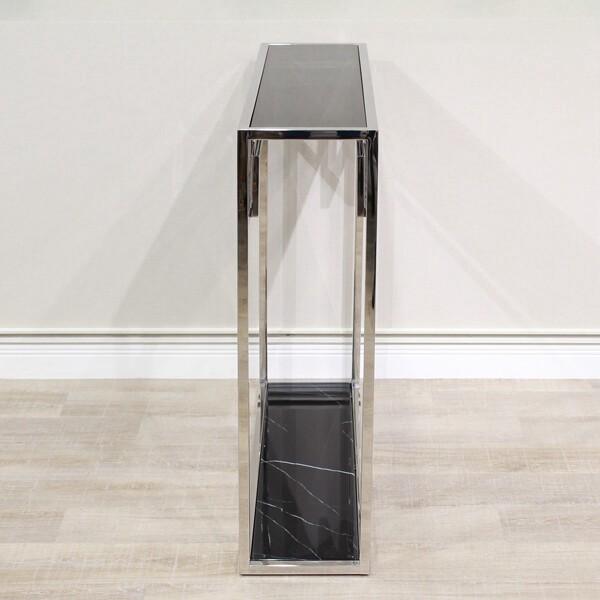 ガラス×大理石 コンソールテーブル シルバー 収納 オープンラック EH-154-S アンティーク おしゃれ 高級感 飾り棚 リビング 玄関 |  | 03