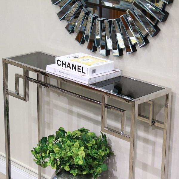 ガラス×大理石 コンソールテーブル シルバー 収納 オープンラック EH-154-S アンティーク おしゃれ 高級感 飾り棚 リビング 玄関 |  | 06