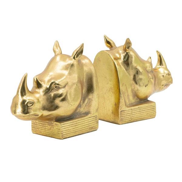 サイのブックエンド ゴールド AN-77610 おしゃれ アンティーク オブジェ レトロ インテリア |  | 03
