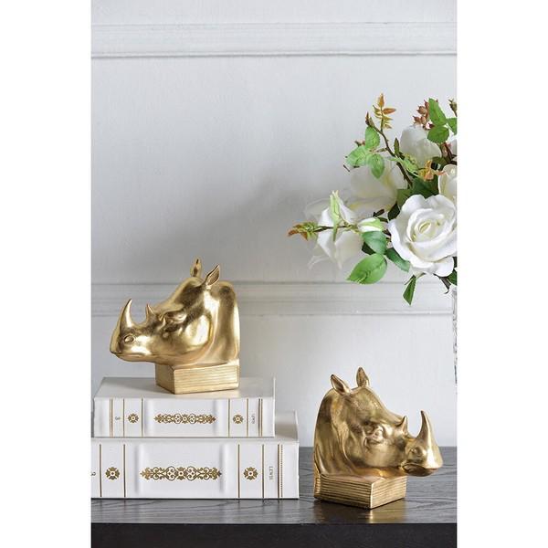 サイのブックエンド ゴールド AN-77610 おしゃれ アンティーク オブジェ レトロ インテリア |  | 05