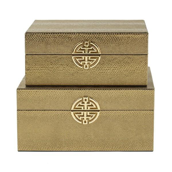 レザーボックス ゴールド 2個セット AN-82451 小物入れ 小物収納 整理整頓 卓上 机上 収納ケース 収納ボックス |  | 02
