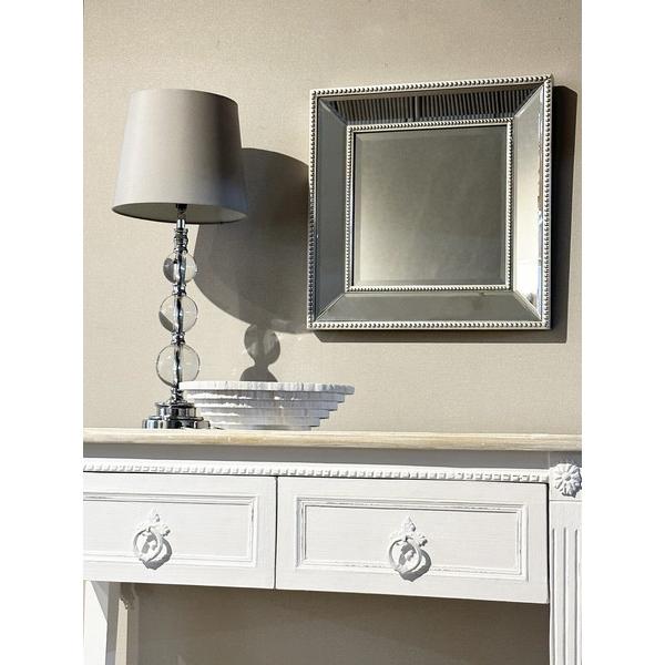 ウォールミラー ドットフレーム 正方形 Sサイズ 44cm×44cm XR-3378-3030 掛鏡 掛け かがみ おしゃれ エレガント 高級感 アンティーク |  | 04